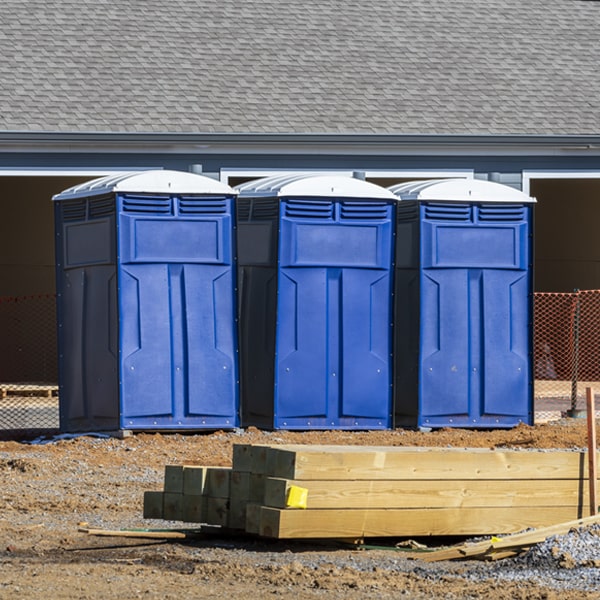 how often are the porta potties cleaned and serviced during a rental period in Greene RI